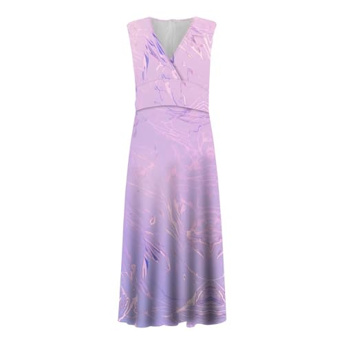 Robe longue sans manches femme imprimé aquarelle fluide et légère chic