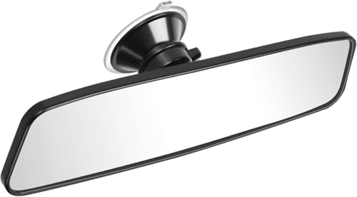 URAQT Rear View Mirror, Universal Anti Glare Learner Driving Instructor Mirror, HD Convex Rearview Mirror, Suitable for Car, SUV, CRV, Vans, Trucks Wide Angle Rear View Mirror (240X 65 mm)