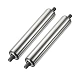 YOKIVE 2 Stück Förderrolle aus Edelstahl | Glatte Bewegung, Ideal für Fabriken, Lagerhäuser (Silber, 1,5 Zoll Durchmesser, 8 Zoll Länge)