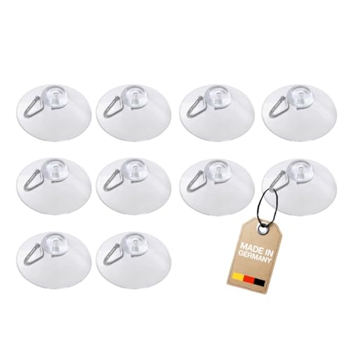 Westmark 10 Gancetti a Ventosa, ø 2 cm, Rotondi, Plastica/Metallo, Trasparente/Argento, 531822E1