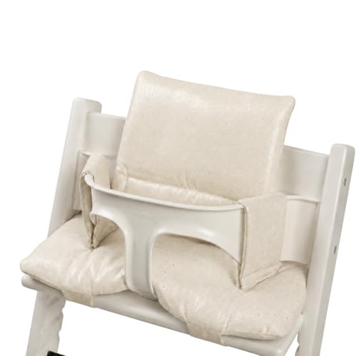 Image of Waterproof & Compatible Stokke Tripp Trapp Cushion Set - Easy to Clean- Made Fabric from Korea 100% Cotton Stokke Tripp Trapp High Chair Cushion Set (Natural Cotton)