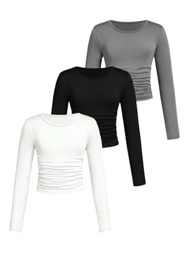 Amazon.com: SOLY HUX Girl's 3 Piece T Shirt Crew Neck Long Sleeve