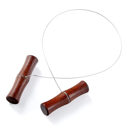 BRITECO 1Pcs Cutting Wire for Clay Premium Cheese Wire Cutter Stainless Steel Twisted Wire with Wooden Handle Ideal for Dough Clay Pottery Ceramics Art Sculptures and Cheese