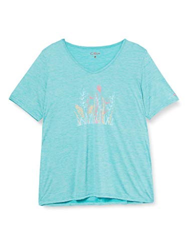 CMP Leichtes Melange-T-Shirt mit bunten Drucken Camiseta, Mujer, Cerámico, 48