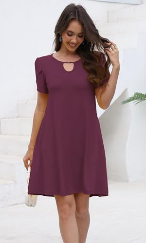 Image of COSSEN Women's Summer Casual Tshirt Dress Crew Neck