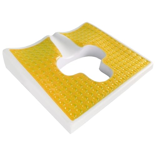Cojín de gel antiescaras de cama para aliviar las úlceras de decúbito, almohada de gel para respirar libremente, alivio de presión, apertura en T, diseño triangular de pendiente para ancianos,