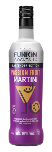 FUNKIN Cocktails Ready to Drink Passion Fruit Martini Bottle | Just Chill & Serve | Tropical & Tangy Flavour | Pre-Mixed & Ready to Drink Cocktails Great-Tasting Bar-Quality Mix | 10% ABV | 700ml