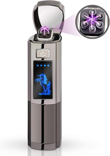 Triple Arc Plasma Lighter – Windproof Flameless Electric Lighter Rechargeable with LED Battery Indicator – Survival Lighter for Camping, Hiking, Outdoor Adventures