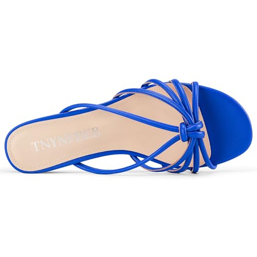 Image of TNYNFBEB Womens Sandals Mules Low Kitten Heel Open Toe Shoes Slip-on Slingback Prom Party Dress Summer 1.4 Inches Heels