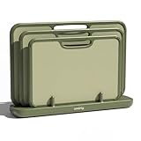 SMIRLY Plastic Cutting Board Set with Holder, Non-Slip...
