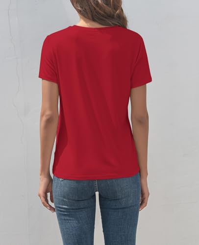 Image of KevaMolly Basic T Shirts for Women UPF 50+ Short Sleeve Casual Summer Tops Trendy Solid Loose Fit Crew Neck Tees Tshirt
