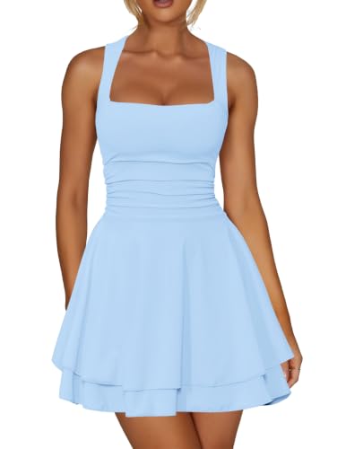 Image of Kaximil Women's Square Neck Ruffle Hem Party Mini Dress