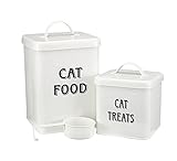 Morezi Cat Food Storage Container Farmhouse Pet Food Treats holder with Lid and Scoop, Perfect Sturdy Canister Tins for Kitchen Countertop, Shelf, Great Gift for Pet Owners - Cat Food