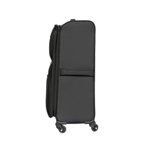 Expandable Softside Luggage Set, Lightweight Spinner Suitcases with 3-Digit Lock, Black, 3 Piece (20in, 24in, 28in)3