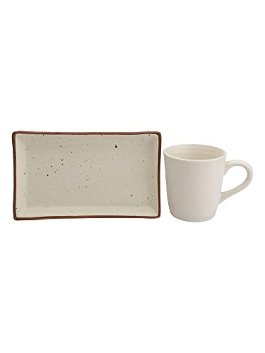 Image of Miah Decor Ceramic Coffee Mug Set with Serving Platter, Handmade Stoneware
