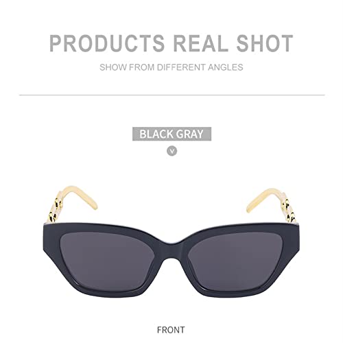 Small Cat Eye Women's Sunglasses Cateye Chain Leg Sun Glasses For Ladies Black Shades Sunglass 6