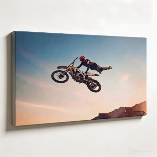 Toile Moto Freestyle RGsixiot : le cadeau parfait pour décorer une salle de jeux