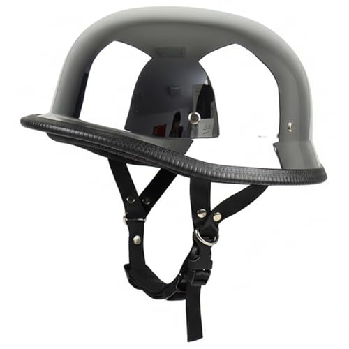 Casco de moto clásico alemán con remaches de acero y acabado premium
