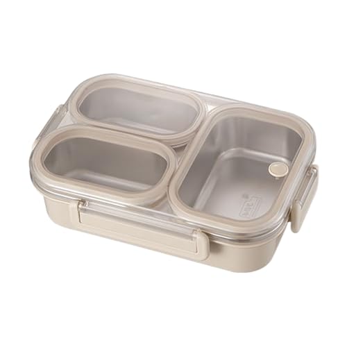 Knowlife Fiambreras Porta Alimentos,Recipiente Acero Inoxidable Preparación Comidas - Organizador De Comida Con 3 Compartimentos Para Viaje Escuela Trabajo Cena Picnic