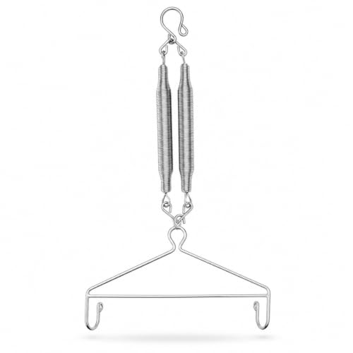 Image of Combo Set Baby Cradle Spring and Hanger | Up to 20 Kg | for Swing Jhula Straight Hanging Spring for, Thottil Hook Jhoola Palna (Silver, Without Hole)