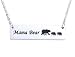 ELOI Mama Bear Necklace Cubs Stainless Steel Bar Pendant Mother's Day Gift Ideas Gifts for Mom Grandma