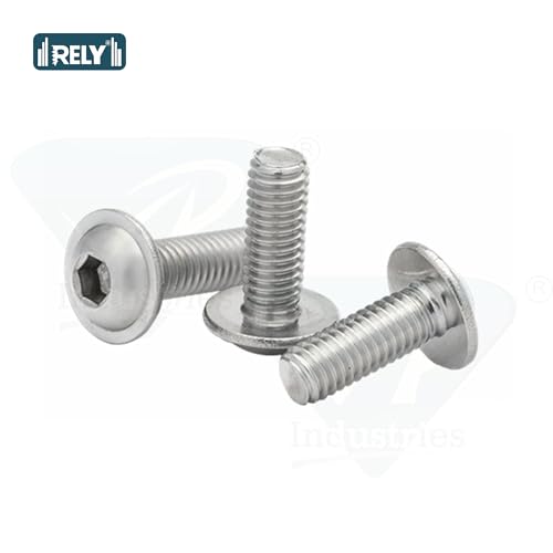 Image of Rely⇒VP INDUSTRIES (Pcs-25) M6x12mm Allen Button Flange Head Screw with Allen Key 1 Pc | Allen Button Cap washer Head High Tensile 10.9 Grad