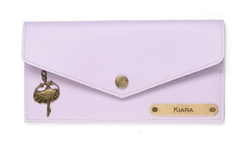 Image of AICA Personalized Name & Charm Leather Womens Wallet (Purple) | Customized Gifts for Women Girls | Gifts for Women | Wallet for Woman | Diwali Gifts | Wallet for Women | Corporate Gifts for Staff