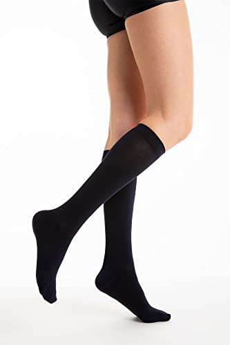 Relaxsan Lightweight Cotton Knee High Socks Unisex Made in Italy - Compression Socks for Women and Man 15-20 mmHg - 8153