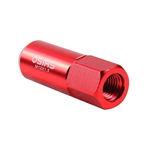 Image of M12X1.5 Spiked Nuts for Rims Aluminum Extended Tuner Lug Nuts 20PCS 60MM (Red)