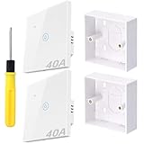 Acmerota Intelligenter Zeitschalter für Tauchsieder, WiFi-Warmwasserbereiterschalter, 40 A, 8000 W, funktioniert mit Amazon Alexa, Google Assistant und Smart Life APP (45 mm tiefe Box)