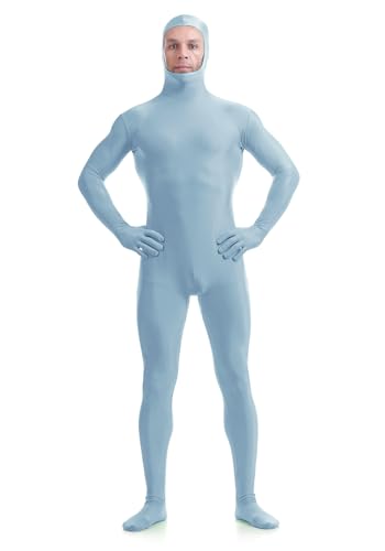 Image of ATHX Men's and Women's Spandex Open Face Bodysuit Costume Adult Stretchy Halloween Cosplay Body Suit Zentai Suit Outfits