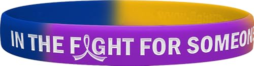 In the Fight for Someone I Love Silicone Wristband Bracelet for Cancer & Cause Awareness (10 Pack)2
