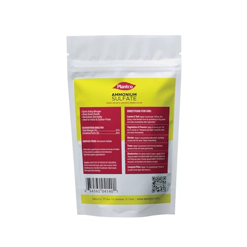 Ammonium Sulfate 21-0-0 Fertilizer with Nitrogen and Sulfur | Lowers pH in Alkaline Soil | Ideal for Lawns, Hydrangeas, Azaleas, Blueberries and Acid-Loving Plants | Made in USA | 2 lb Bag