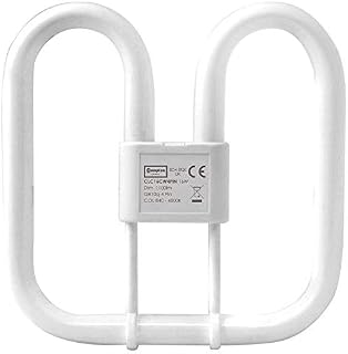 Crompton Lamps CFL 2D 16W GR10q Dimmable 4000K Cool White Frosted 1100lm 4-Pin Energy Saving DD Compact Fluorescent CC Slim Opal Light Bulb