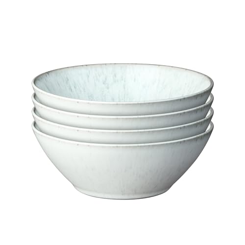 Denby - Kiln Green Cereal Bowl Set of 4-530ml Capacity, 16.5cm - Dishwasher & Microwave Safe Crockery - Tranquil & Soft Glaze Effect - Versatile Piece - Ceramic Stoneware - Chip & Crack Resistant