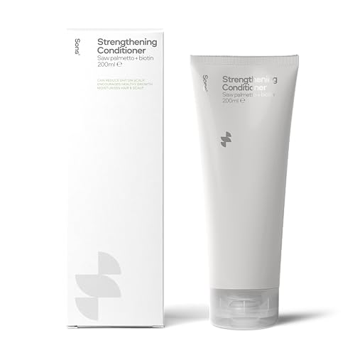 Sons acondicionador para hombres y mujeres, fórmula anti-DHT para un crecimiento fuerte, contiene saw palmetto, aceite de argán y biotina, tratamiento anticaída del cabello, suministro 1 mes