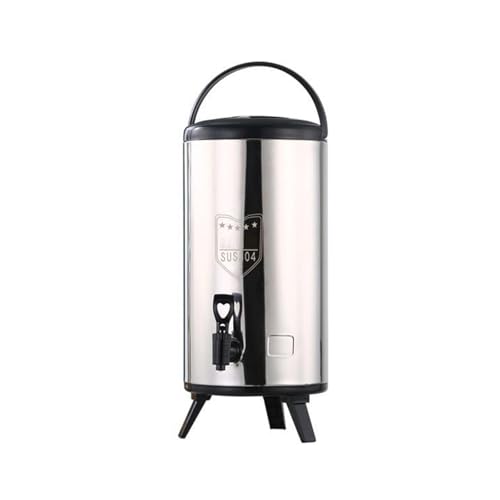 Barril de Acero Inoxidable con Aislamiento de Doble Capa y Soporte Plegable. Dispensador de Bebidas con Grifo para té Caliente, Zumo, Leche, Sopa y Bebidas (6 l).