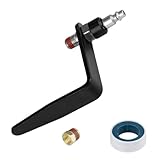 Wangsucc Pneumatic Tool Rafter Hook Hanger with 1/4'' Swivel Air Fittings and 3/8'' and Brass Bushing, Heavy Duty Pneumatic L-Shaped Raffer Hook 1 Pieces