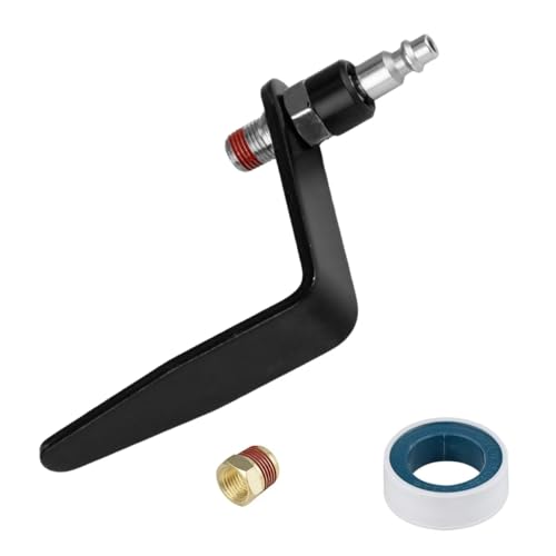 Wangsucc Pneumatic Tool Rafter Hook Hanger with 1/4'' Swivel Air Fittings and 3/8'' and Brass Bushing, Heavy Duty Pneumatic L-Shaped Raffer Hook 1 Pieces