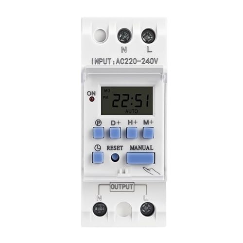 Relais temporisé numérique THC15A rail DIN interrupteur horaire programmable 48V AC DC 16A