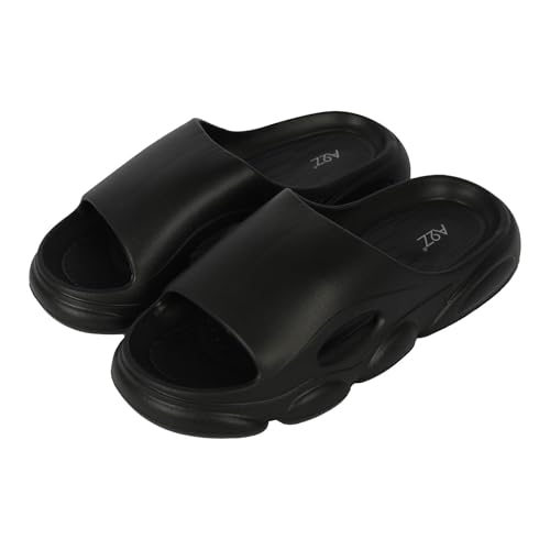 A2Z Mens Sliders EVA Foam Cushioned Slip On Sandals Lightweight - Slider MEN 1303 Black 10 UK