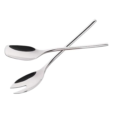 IMEEA 2-Piece Stainless Steel Salad Serving Set Cover