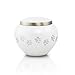 Paw Prints Bronze Memorial Urn for Cats and Dogs - Extra Small - Holds Up to 25 Cubic Inches of Ashes - Pearl White Pet Cremation Urn for Ashes - Engraving Sold Separately