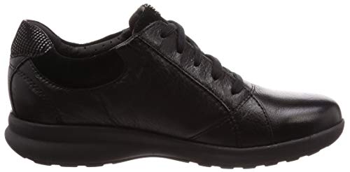 Clarks Un Adorn Lace, Zapatos de Cordones Derby Mujer, Negro (Black Combi-), 38 EU