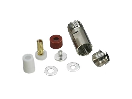 Conectores coaxiales UHF SO239 hembra tipo abrazadera recta de latón, 5 piezas 5