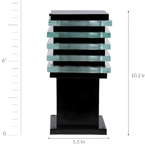 Image of Areezo Waterproof Outdoor Gate Light for Main Gate Pillar - Modern LED /Holder Based Lamp for Home, Garden & Balcony (Pack of 4, Ice Cube Black)