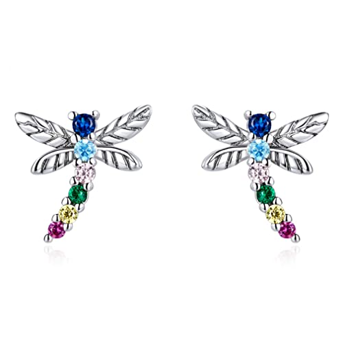 Boucles d'oreilles libellule zircons colorés pour illuminer vos tenues de soirée
