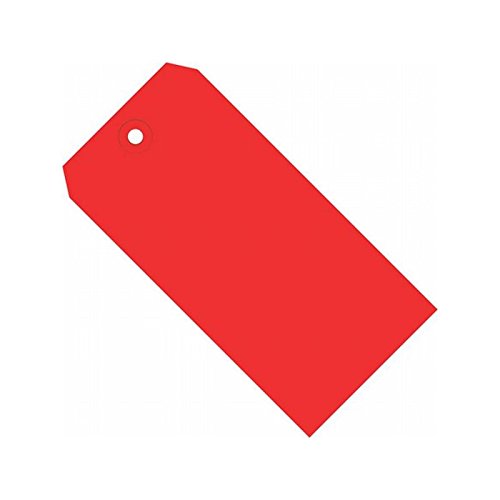 Box Packaging Colored Shipping Tag #5, 13 Point, Plain, Red, 4.75