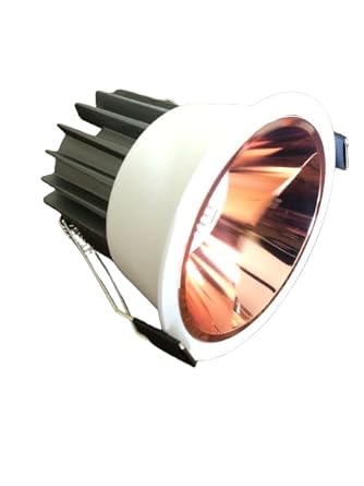 Enray 12W COB LED Spot Down Light, White Body with Rose Gold Finish, for Recessed Downlights (Netural White, 1)