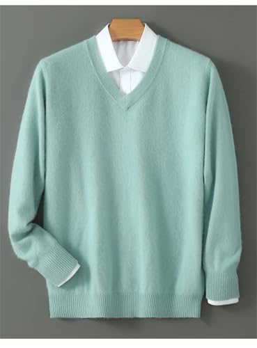 Hamthuit Men's Loose Fit Long Sleeve Sweater V Neck Dress Sweater Thick Bottom Knitted Sweater Loose Warm Pullover2